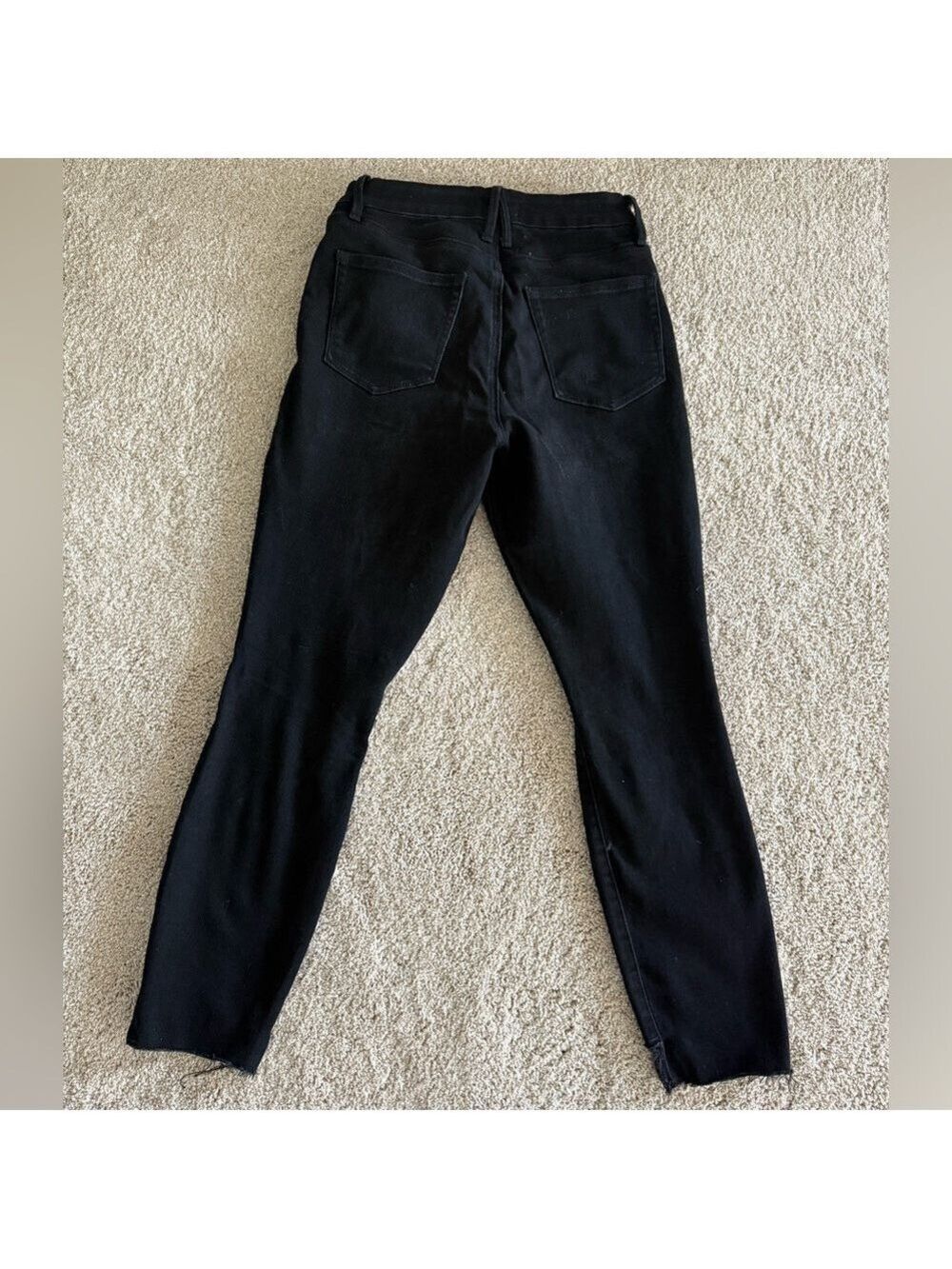 Good American Skinny Black Distressed Crop Jeans Size 8 - Picture 5 of 6